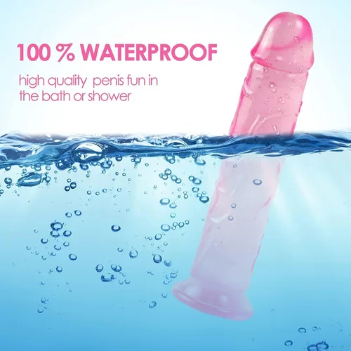 Miniatura 4 de Consolador realista, consolador rosa de 7.7 pulgadas con copa de succión fuerte para juego de manos libres para mujeres, juguetes sexuales