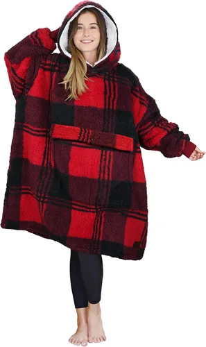 Miniatura 48 de Tirrinia Sudadera Manta de Gran Tamaño con Capucha, Mantas Sherpa Esponjosas Vestibles, Manta Sudadera Reversible y Acogedora, Regalo para Adultos #