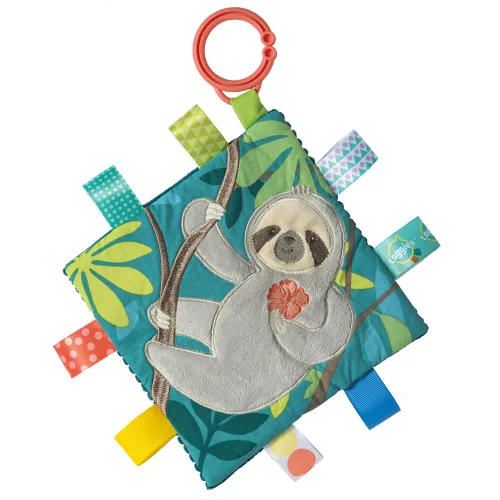 Taggies Juguete Sensorial Calmante Crinkle Me con Papel de Bebé y Chirriador, 6.5 X 6.5 Pulgadas, Perezoso Melaza