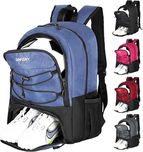 Miniatura 9 de DAFISKY Mochila de fútbol juvenil – Bolsa de fútbol con zapatos y compartimento para pelotas Bolsa deportiva para baloncesto, voleibol, fútbol