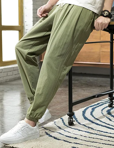 Miniatura 4 de Zontroldy Pantalones de algodón y lino para yoga, golf, playa, jogger, sudor, descanso, harem, pantalones