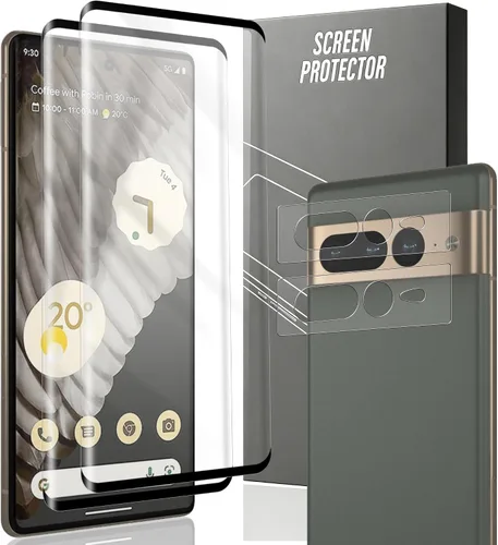 Miniatura 62 de Paquete de 3+2 protectores de pantalla de vidrio templado para teléfono (2a) / (2a) Plus con protector de lente de cámara, dureza 9H, película