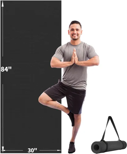 CAMBIVO Esterilla de yoga para mujeres y hombres, esterilla de ejercicio extra larga y ancha (72"x48"/84"x30"), esterilla de entrenamiento grande
