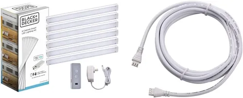 Miniatura 7 de BLACK+DECKER - Compatible con el kit de iluminación Alexa Smart para debajo del gabinete, LED ajustables, barra de 24 pulgadas, blanco, certificado