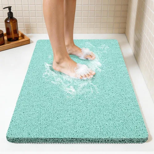 Miniatura 20 de Joyhalo Tapete de ducha antideslizante, de secado rápido, para ducha, bañera, baño, hogar, 24 x 24 pulgadas, color aguamarina