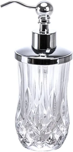 Miniatura 12 de Dispensador de jabón de vidrio ámbar de 9 onzas con bomba de aleación de zinc negro mate, vidrio de corte grueso sin plomo, dispensadores de jabón