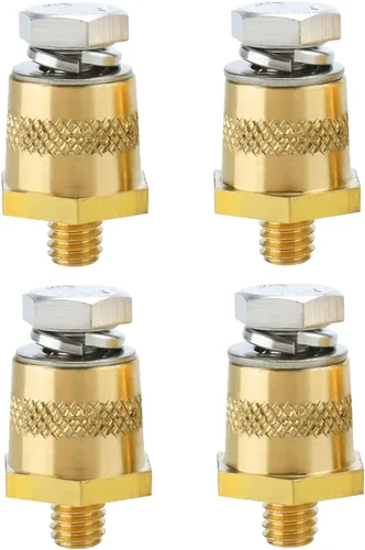 Miniatura 13 de Ampper Postes de carga de terminal de batería de latón macho de rosca M8, adaptador de poste de batería M8 (+/-) para extensión, paquete de 2 M8