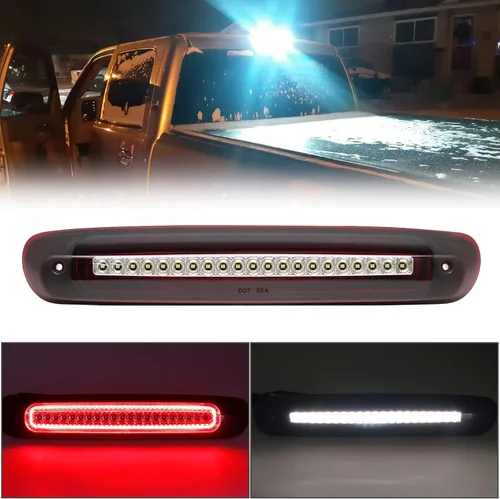 Miniatura 9 de R&F Auto Tercera luz de freno LED de repuesto para Silverado Sierra1500 2500HD 3500HD 2014-2019, luz estroboscópica de carga de techo, lámpara