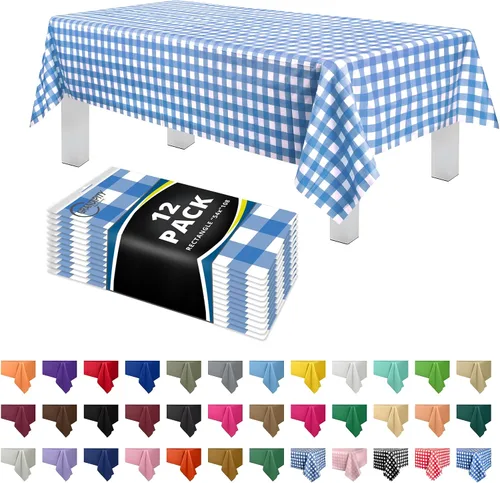 Miniatura 17 de Mantel de plástico de alta calidad - 54 in. x 108 pulgadas. Grandipity - Mantel rectangular (6 y 12 unidades), Agua (Aqua)