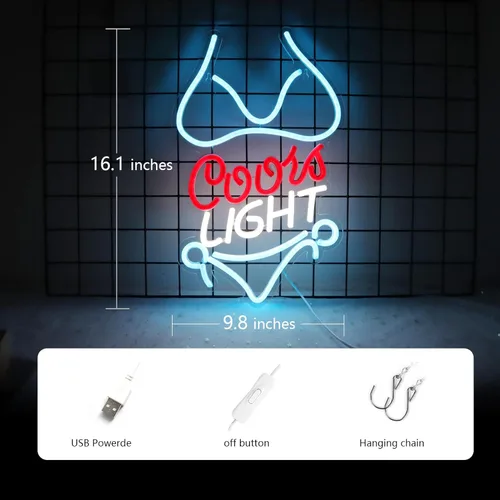 Miniatura 3 de Letreros de neón Bikini Crs LIGHT para decoración de pared, luces de neón para negocios, letreros LED adecuados para cueva de hombres, restaurante
