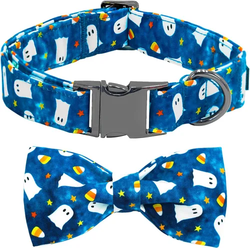 Miniatura 22 de Collar para perros - Rugby con flores Collar para mascotas con lazos para perros Corbatin para mascotas Collar para perros ajustable Collar