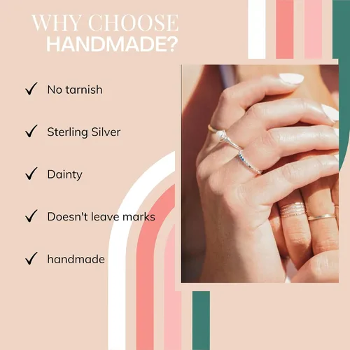 Miniatura 10 de Nova Stacking Ring – Handmade Rings for Women—Stackable Rings