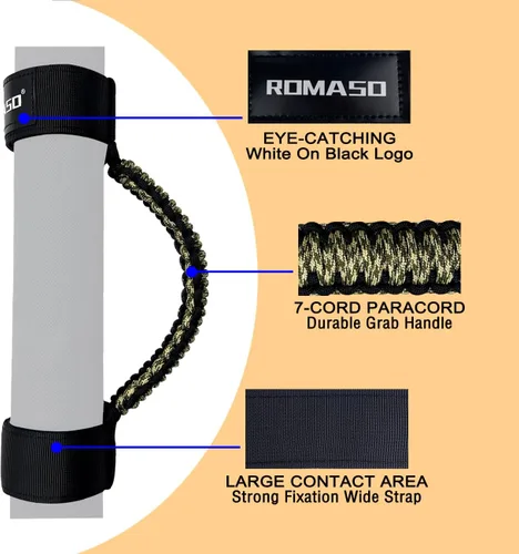 Miniatura 5 de Asas de agarre de barra antivuelco UTV para Polaris RZR Can Am, UTV para barra enrollable de 1.75 a 2 pulgadas, empuñaduras de agarre para pasajeros