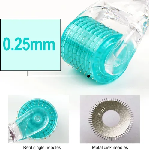 Miniatura 5 de Derma Roller REAL Needles - 192 - Rodillo de microagujas de titanio de 0.010 in para cara, incluye estuche de almacenamiento