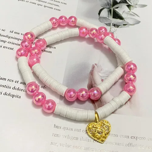 Miniatura 5 de 2000 cuentas de vinilo Heishi planas, redondas, de arcilla polimérica, espaciadoras para hacer pulseras, collares, aretes, accesorios para Blanco