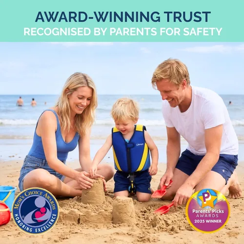 Miniatura 7 de Limmys Chaleco de natación para niños pequeños y niños, ayuda de natación de flotabilidad ajustable, certificado de seguridad CE, diseño galardonado