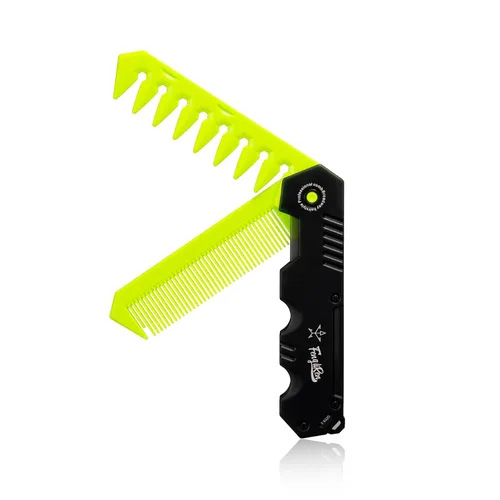 Miniatura 8 de Protable - Peine plegable 2 en 1 para el cabello, peine de dientes anchos, bolsillo disperso para peinar cabello lacio, cabello rizado, barba
