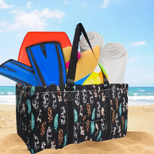 Miniatura 34 de NGIL Bolsa de comestibles reutilizable extra grande plegable de gran tamaño para comestibles, almacenamiento, picnic, playa, Bronco-negro occidental