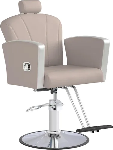 Miniatura 11 de LOUVIXA Silla de salón de altura ajustable para silista de cabello, sillas reclinables de peluquería, silla de peluquería hidráulica, silla