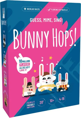 SAVANA Bunny Hops! - Adivina, mime, canta! | Juego de fiesta galardonado para familias | 4 a 16 jugadores | Juego para niños, adolescentes y adultos