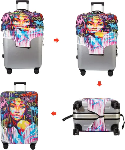 Miniatura 4 de WUJIAONIAO - Funda protectora para equipaje de viaje, 18 - 32 pulgadas 45.72 a 81.28 cm.