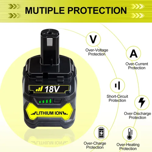 Miniatura 6 de Reemplazo de litio de 18 V 6.2 Ah para batería Ryobi de 18 V compatible con batería Ryobi One+ P108 P102 P103 P104 P105 P107 P109 P190 P191 P189
