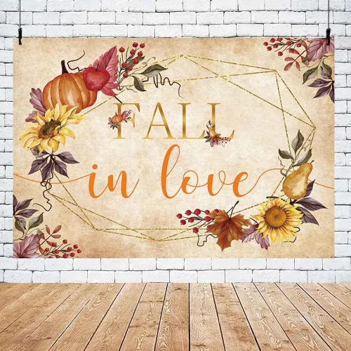 AIBIIN Telón de fondo de otoño de 7 x 5 pies, para dar gracias a tu amante, rústico, boda, fotografía, fondo, mujer, novia, decoración de fiesta,