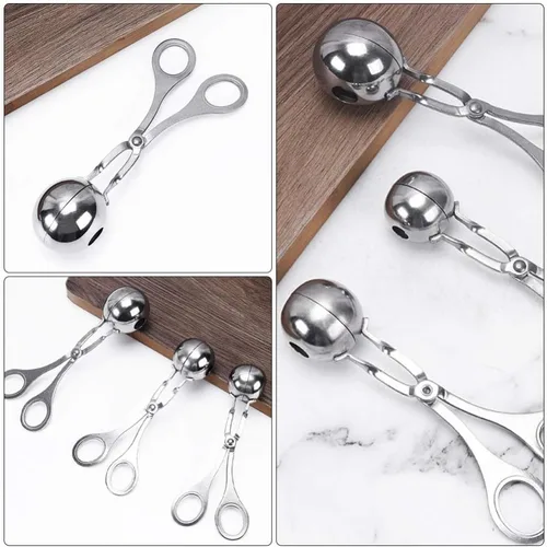 Miniatura 7 de YARDWE 3 piezas de acero inoxidable carne baller albóndigas fabricante cuchara DIY molde tijera pescado arroz bola clip pinzas hielo cocina cocina