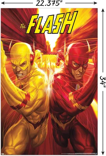 Miniatura 3 de Trends International DC Comics - The Flash and The Reverse Flash - Póster de pared de carrera, 22.375 x 34 pulgadas, versión sin marco