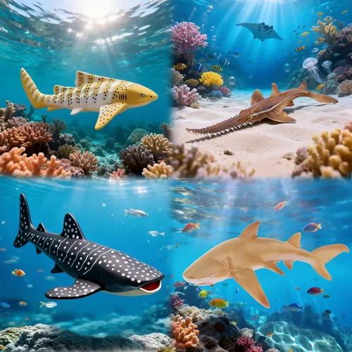 Miniatura 9 de Toymany 10 figuras realistas de juguete de baño de tiburón de 5 a 6 pulgadas de largo, juego de figuras de plástico de animales marinos del océano