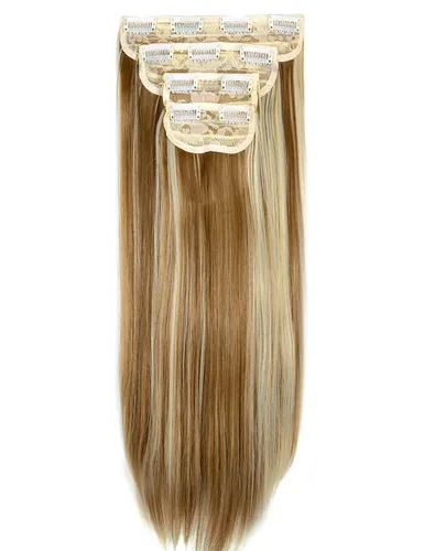 Miniatura 2 de Extensiones de cabello ondulado, doble trama, 7 piezas con 16 clips, largo de 24 pulgadas