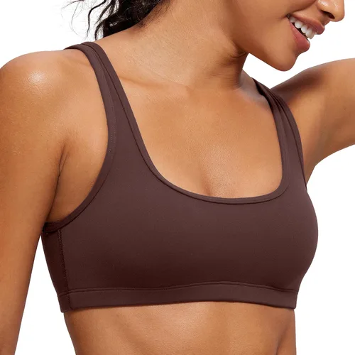 Miniatura 27 de CRZ YOGA Butterluxe - Mini brasier para mujer, cuello redondo, de bajo impacto, inalámbrico, deportivo, yoga, acolchado, para entrenamiento