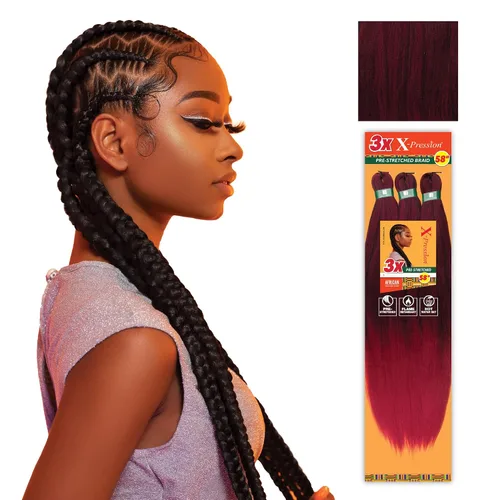 Miniatura 57 de Sensationnel X-Pression - Trenzas prestiradas, 3 unidades, 58 pulgadas, paquete de 1 unidad, 1B