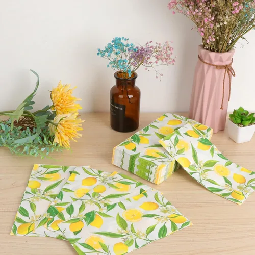 Miniatura 4 de 50 toallas de mano de frutas cítricas amarillo limón, servilletas de papel, toallas de mano desechables para baño, boda, vacaciones, aniversario