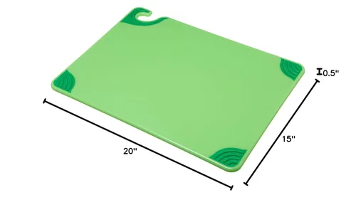 Miniatura 6 de San Jamar Saf-T-Grip Co-Polymer colección de tabla de cortar, Verde, 1