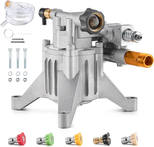 Miniatura 10 de VEVOR Bomba de lavado a presión, eje vertical de 7/8 pulgadas, 3400 PSI, 2.5 GPM, kit de bombas de repuesto para lavadora eléctrica, bomba de lavado
