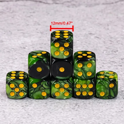 Miniatura 5 de 36 piezas de paquete de dados MINI de 12 mm de 6 caras, juego de dados D6 de dos colores, dados estándar de 6 caras para Yahtzee, Bunco o enseñanza