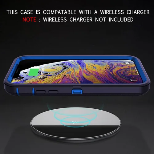 Miniatura 6 de I-HONVA Funda para iPhone Xs Max, a prueba de golpes, a prueba de polvo y caídas, 3 capas de protección de cuerpo completo