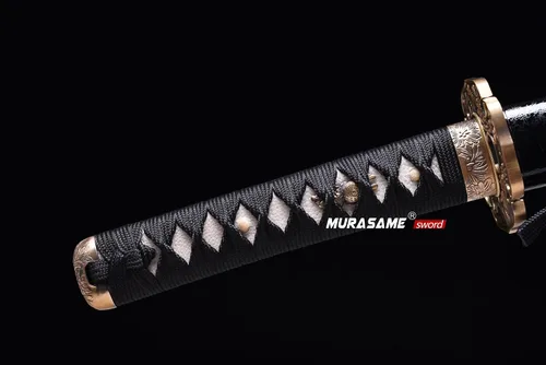Miniatura 2 de MURASAME Wakizashi Sword T10 - Arcilla de acero templada real Hamon Full Tang muy afilada