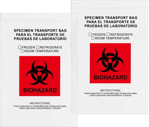 GPI - Paquete de 100 bolsas con cremallera para muestras de riesgo biológico, con bolsa, 2 mil de grosor, para muestras de laboratorio o centro de