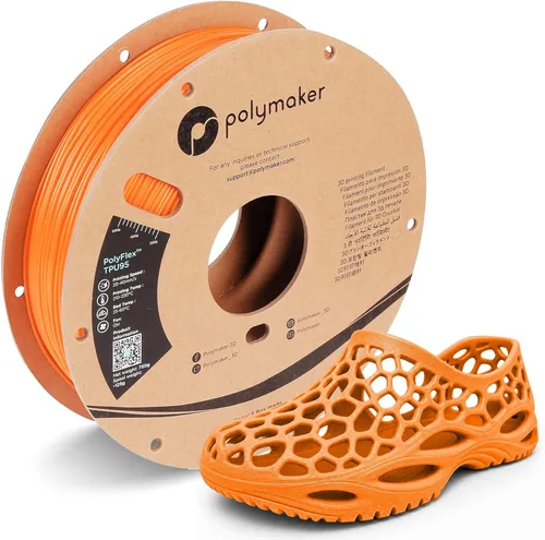 Miniatura 9 de Filamento de TPU de Flujo Alto Polymaker 1.75mm Negro, Filamento Flexible Shore 95A 1.75mm 1kg - Filamento TPU para Impresión 3D PolyFlex TPU95-HF