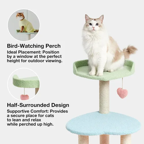 Miniatura 3 de VETRESKA Árbol para gatos Torre para gatos de 38.6'' para gatos de interior con postes de rascado cubiertos de yute y plataforma en forma de Árbol