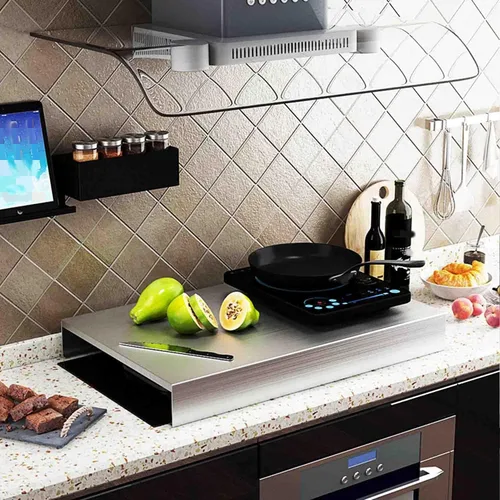 Miniatura 8 de HJJKKH Cubierta superior para estufa de gas, cubiertas para quemadores de estufa, tabla de fideos de acero inoxidable para estufa, fregadero