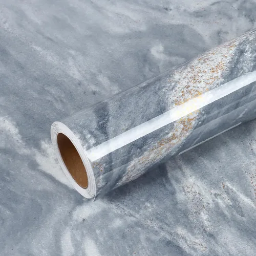 Miniatura 9 de VEELIKE Papel de contacto de mármol beige plateado brillante para encimeras de cocina, despegar y pegar, impermeable, 15.7 x 118 pulgadas, papel