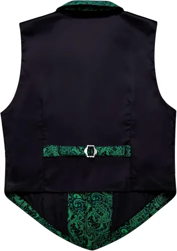 Miniatura 4 de Barry.Wang Conjunto de chaleco victoriano de seda para hombre, cuello a medida, chaleco gótico steampunk, formalocio, Oro