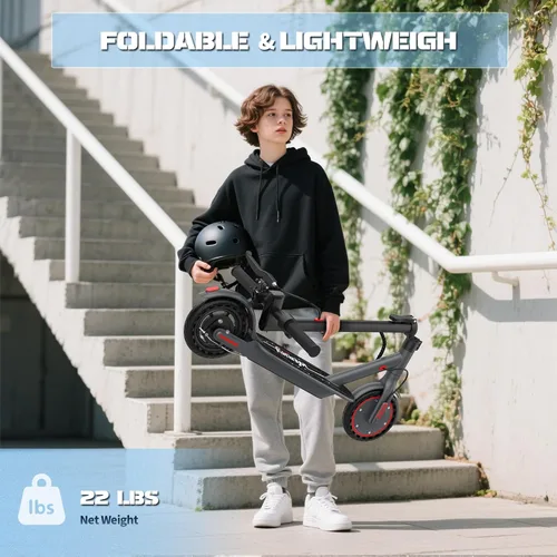 Miniatura 6 de Werhy Kids Electric Scooter, 350W Motor, 19 Mph Speed & 15 Miles Range, 8.5" Solid Tires, Lightweight Foldable Scooter with Dual Braking System, Max