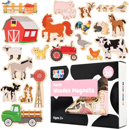 Miniatura 10 de Imanes de madera Spark & Wow Dinosaurios Imanes para niños de 2 años en adelante Juego de imaginación abierta Se adhieren a neveras