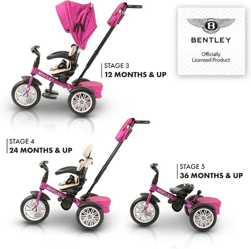 Miniatura 4 de Bentley Trike, bicicleta todo terreno para niños pequeños 6 en 1, con licencia oficial y diseñada por Bentley Motors UK; el triciclo de bebé a niño