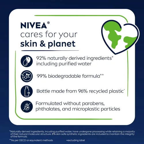 Miniatura 10 de Nivea Men Gel de baño de máxima hidratación para piel seca, enriquecido con aloe vera, gel de baño hidratante 3 en 1, cara y cabello, sin parabenos