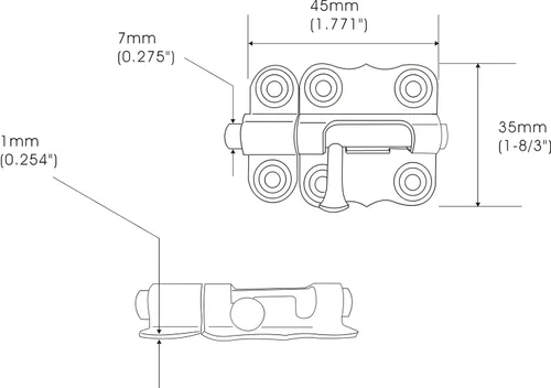 Miniatura 2 de QCAA Deco Perno de barril deslizante de acero duradero, 2 pulgadas, revestimiento negro, paquete de 4, fabricado en Taiwán Recubierto negro (2")